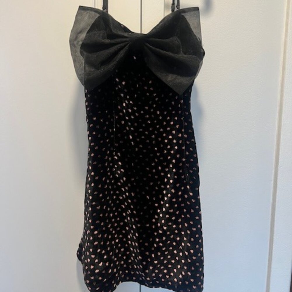 LOVE SHACK FANCY Black with Pink hearts Dress